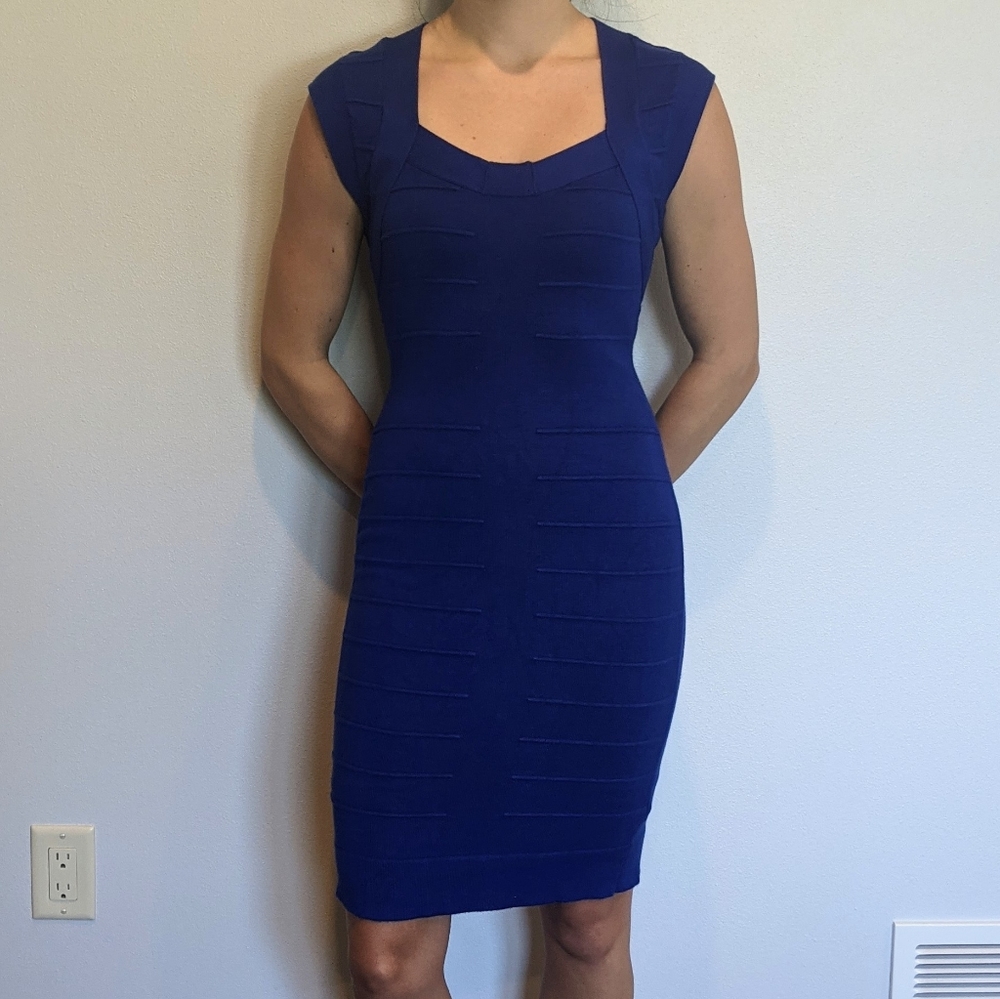 Nicki Minaj Blue Bandage Knit Dress Women's Large
